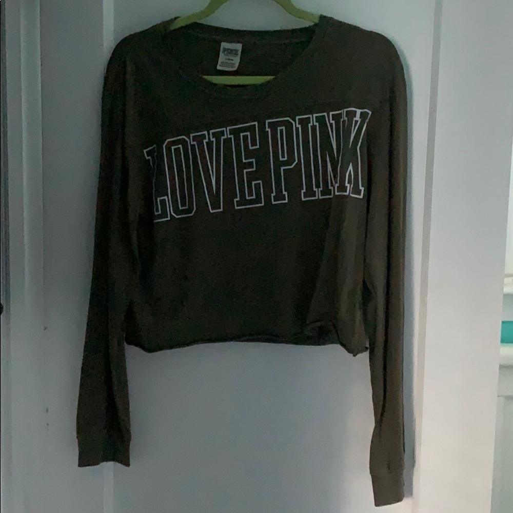 PINK long sleeve crop top